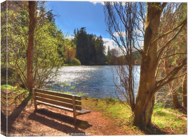 Millbuies Fishing Loch & Country Park Morayshire Scotland Spring Light Rest Canvas Print by OBT imaging