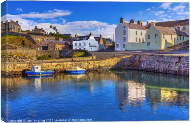 Portsoy Harbour The Shore Inn Aberdeenshire  Canvas Print by OBT imaging