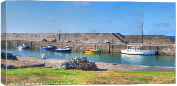 Portsoy Harbour Abberdeenshire Scotland Spring Morning Light  Canvas Print by OBT imaging