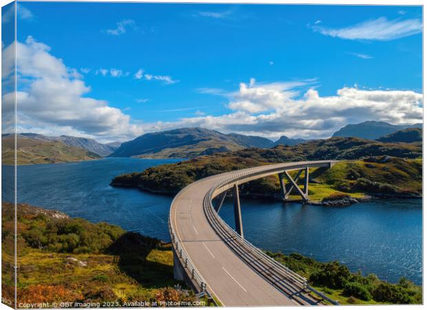 Kylesku Bridge Scotland North West Highland NC500 Route Canvas Print by OBT imaging