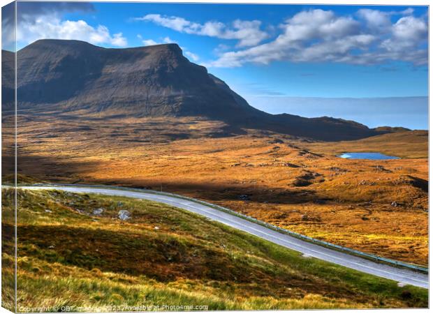Quinag Sail Gharbh Mountain Assynt Scotland Road To Durness NC500 Route Canvas Print by OBT imaging