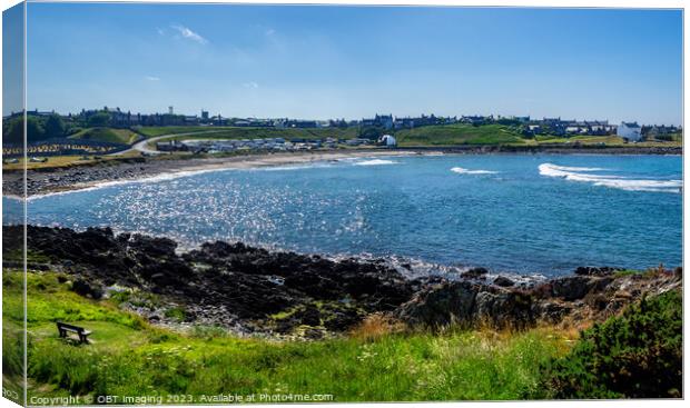 Portsoy Bay, The Back Green & Links Caravan Camping Site Aberdeenshire Scotland Canvas Print by OBT imaging