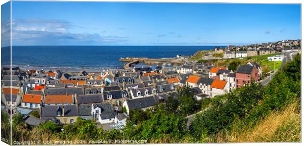 Cullen Seatown and Harbour Morayshire North East Scotland Canvas Print by OBT imaging