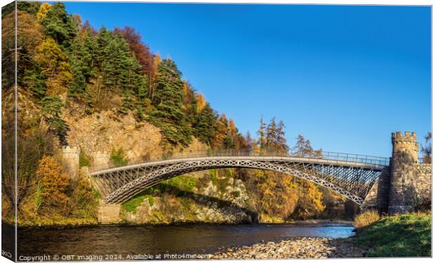 Craigellachie Bridge Thomas Telford 1814 Speyside Moray Highland Scotland  Canvas Print by OBT imaging