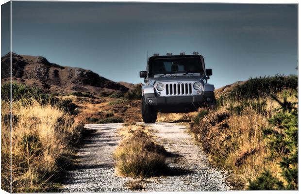 Jeep Wrangler Country Road Trip Scotland Canvas Print by OBT imaging