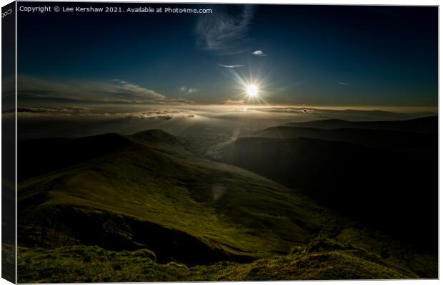 Burning Sun Over the Brecons Canvas Print by Lee Kershaw