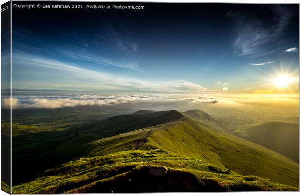Sunrise over the Brecons Canvas Print by Lee Kershaw