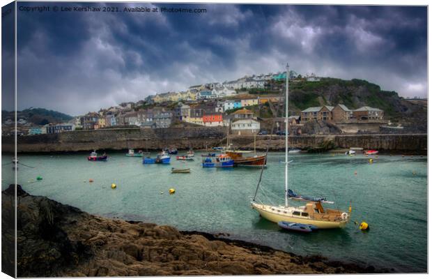 Mevagissey Boats Outside the Harbour Canvas Print by Lee Kershaw