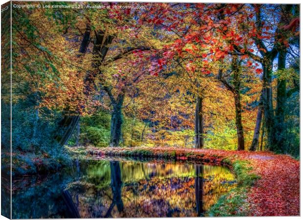 Monmouthshire and Brecon Canal in Autumn Canvas Print by Lee Kershaw