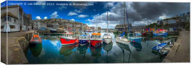 Vibrant Array at Mevagissey Harbour Canvas Print by Lee Kershaw