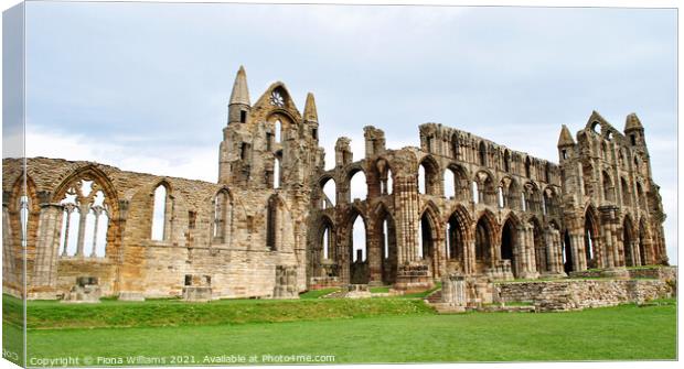 Whitby  Abbey ruins  Canvas Print by Fiona Williams