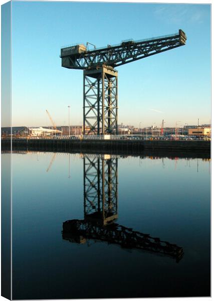Clydeport crane at sunrise Canvas Print by Fiona Williams