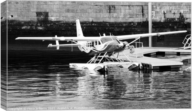 Glasgow Sea Plane in Black and White Canvas Print by Fiona Williams