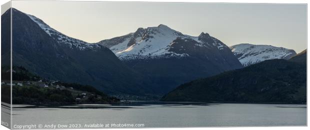 Fjords at dawn Canvas Print by Andy Dow