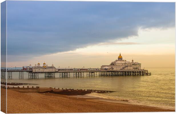 Storm clouds over Eastbourne pier Canvas Print by Andy Dow