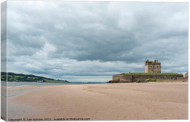 Broughty Ferry Castle and Beach - by Dundee Scotland Canvas Print by Iain Gordon