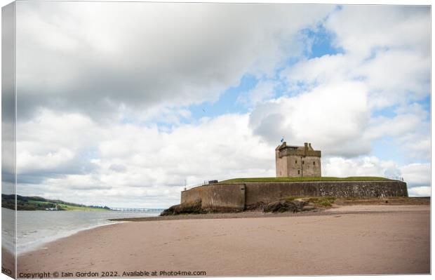 Broughty Ferry Castle and Beach  by Dundee Scotland Canvas Print by Iain Gordon