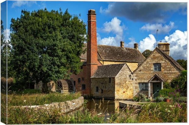 The Water Mill at Lower Slaughter, Cotswolds Canvas Print by Alan Barker