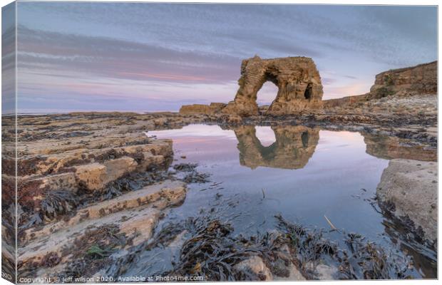 Sea arch reflection  Canvas Print by jeff wilson