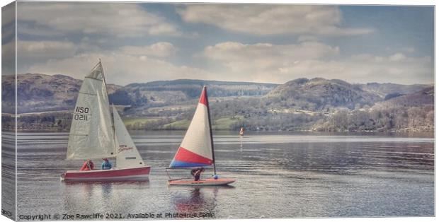 Boats on Ullswater Canvas Print by Zoe Rawcliffe