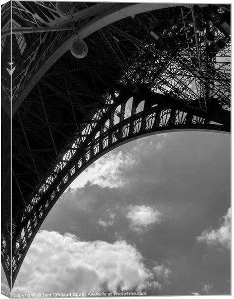 Close up section of the Eiffel Tower. Canvas Print by Iain Cridland