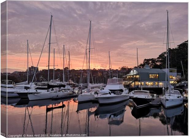 Yachts in Mosman Bay, Sydney Canvas Print by Ross Aird