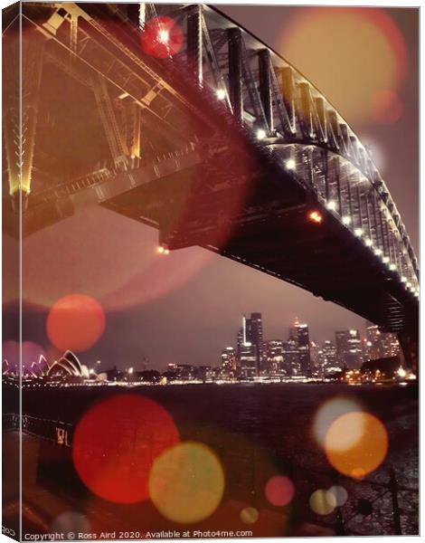 Sydney Harbour Bridge at Night Canvas Print by Ross Aird