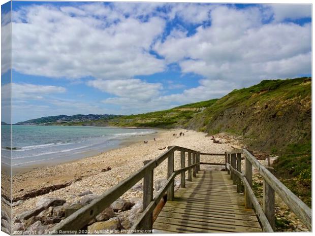 Charmouth beach Canvas Print by Sheila Ramsey