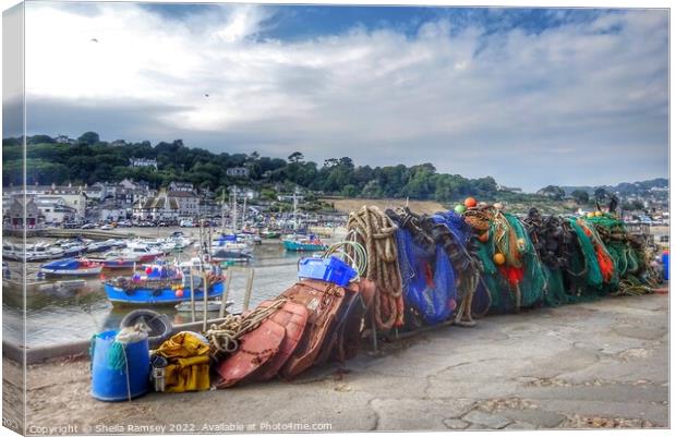 Fishing Tackle Lyme Regis Canvas Print by Sheila Ramsey