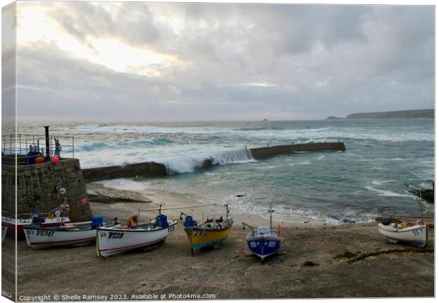 Evening At Sennen Cove Canvas Print by Sheila Ramsey