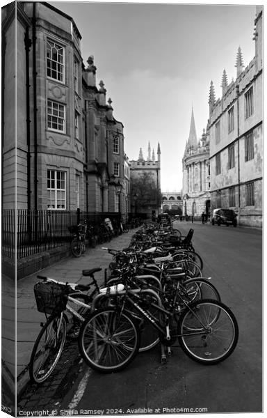 The Bicycles  Of Oxford Canvas Print by Sheila Ramsey