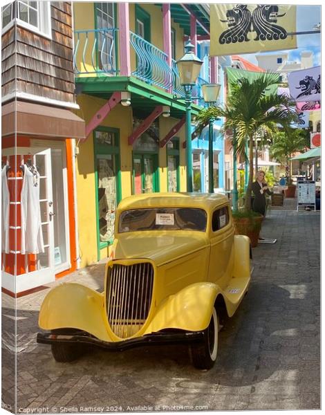The Yellow Car Canvas Print by Sheila Ramsey