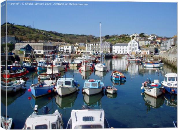 Mevagissey Harbour Cornwall Canvas Print by Sheila Ramsey