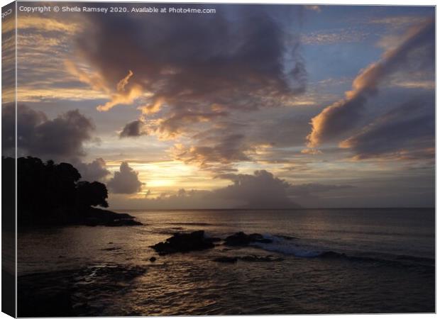 Seychelles sunset Canvas Print by Sheila Ramsey