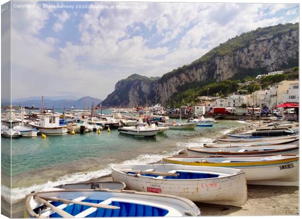 The harbour Capri  Canvas Print by Sheila Ramsey
