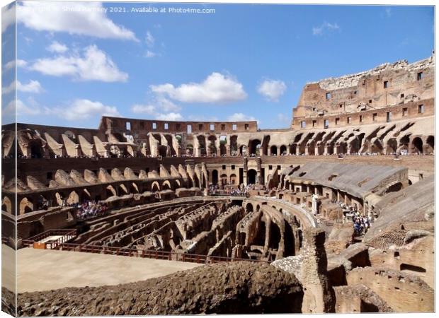 Inside the Colosseum Rome Canvas Print by Sheila Ramsey