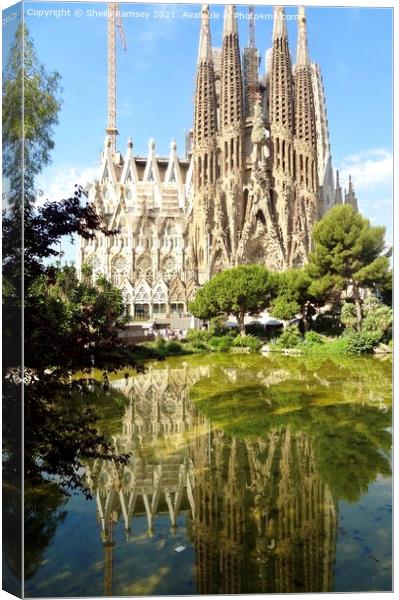 Reflecting on Gaudi Canvas Print by Sheila Ramsey