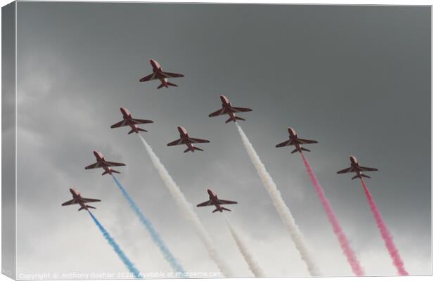 RAF Red Arrows Canvas Print by Anthony Goehler