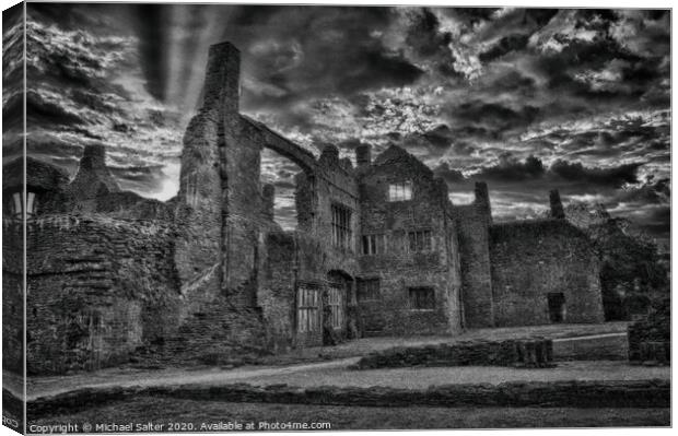 Neath Abbey at Night Canvas Print by Michael W Salter