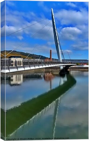The Sail Bridge, Swansea Canvas Print by Rhodri Phillips