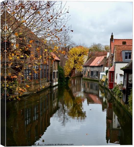 Autumn in Bruge Canvas Print by Rhodri Phillips
