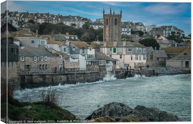 St Ives Landscape, Cornwall, England Canvas Print by Rika Hodgson