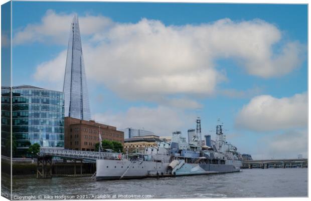 WW2 Battle Ship, The Shard, London, UK Canvas Print by Rika Hodgson