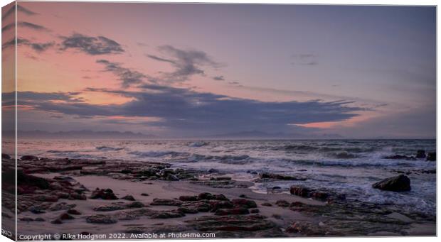 Pink skies, Muizenberg, Cape Town Canvas Print by Rika Hodgson