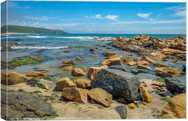 Praa Sands, Seascape, Cornwall, England Canvas Print by Rika Hodgson