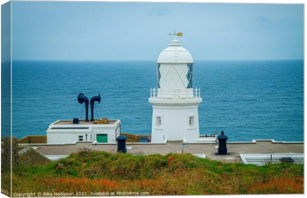 Pendeen Lighthouse, Cornwall Coast, England Canvas Print by Rika Hodgson