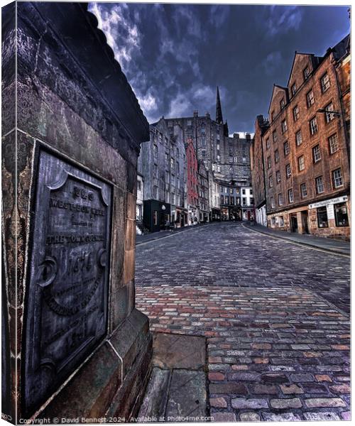 West Bow Edinburgh Canvas Print by David Bennett