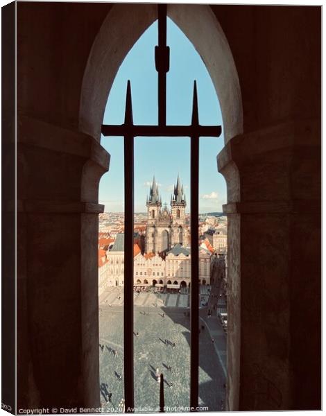 Prague Gothic - Church of Our Lady before Týn Canvas Print by David Bennett