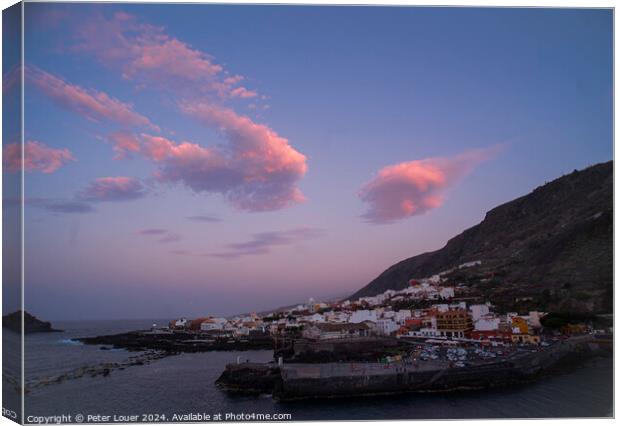 Sunset over Garachico Canvas Print by Peter Louer