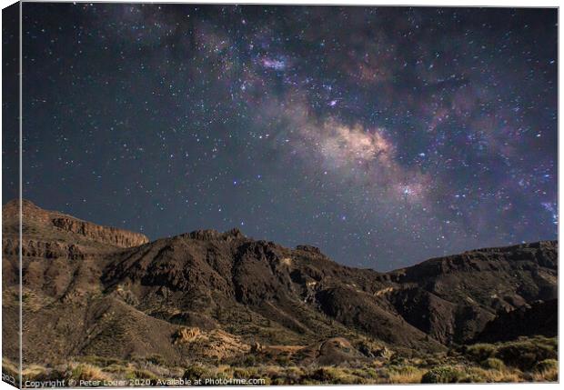The Milky Way shining over Tenerife Canvas Print by Peter Louer